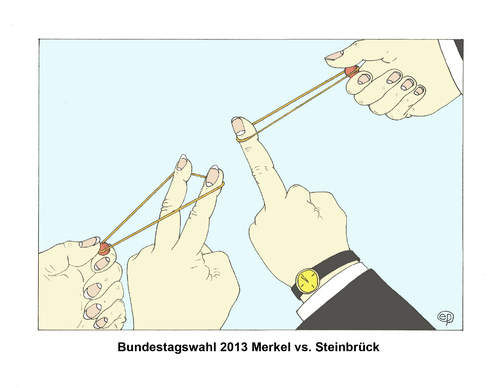 Cartoon: Merkel vs. Steinbrück (medium) by Erwin Pischel tagged satire,ironie,gestik,klartext,kandidatur,selbstdarstellung,provokation,sieg,victoryzeichen,image,bushido,rapper,bundestagswahlkampf,bundestagswahl,2013,wahl,wahlkampf,merkel,bundeskanzlerin,rowdypose,mittelfinger,stinkefinger,steinbrück,peer