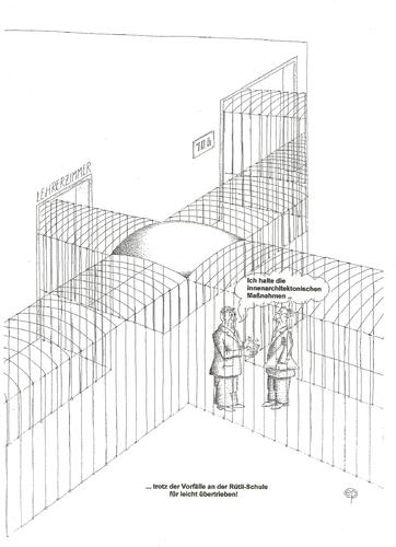 Cartoon: Moderne Rütli-Schule (medium) by Erwin Pischel tagged pischel,aggression,gewaltprävention,zirkus,käfiggänge,käfig,lehrer,schüler,gewalt,schule,rütli