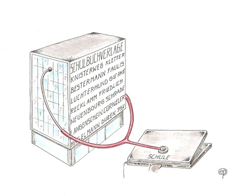 Cartoon: Schultrojaner (medium) by Erwin Pischel tagged verwertungsgesellschaft,didaktik,methodik,schule,pädagogik,lehrer,verlage,speichersysteme,software,daten,datenschutz,schulserver,medien,kopien,kopie,schnüffelsoftware,schulbuchverlag,schulbuch,schultrojaner,trojaner,pischel