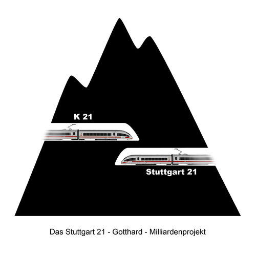 Cartoon: Stuttgart 21 K 21  VII (medium) by Erwin Pischel tagged stuttgart,21,milliardenprojekt,gotthard,tunnel,kopfbahnhof,bahnprojekt,schlichtung,runder,tisch,heiner,geißler,schuster,bahnchef,grube,aktionsbündnis,stocker,wölfle,conradi,baustopp,stuttgart21,pischel