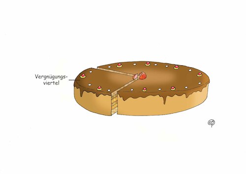 Cartoon: Vergnügungsviertel (medium) by Erwin Pischel tagged vergnügungsviertel,viertel,vergnügen,kuchen,torte,teilung,teilen,süßigkeit,stadtviertel,gebäck,bäcker,bäckerei,kuchenbacken,tortenkreation,erdbeere,kirsche,sahne,teig,schokolade,schokoladenkuchen,pischel