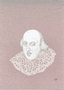 Cartoon: 400. Todestag von Shakespeare (small) by Erwin Pischel tagged william,shakespeare,dramatiker,lyriker,dichter,schriftsteller,schauspieler,literatur,weltliteratur,sonette,droeshout,portrait,pischel,spitzenpapier,tortenpapier,tortenunterlage,dessertdeckchen,decorette,tortenspitze,tassendeckchen