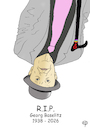 Cartoon: Georg Baselitz (small) by Erwin Pischel tagged georg,baswelitz,rip,requiescat,in,pace,rest,peace,ruhe,frieden,maler,bildhauer,grafiker,skandal,heldenbilder,frakturbilder,bild,bilder,überkopf,verkehrt,kopf,stehend,invers,gewohnheit,umkehrung,sehgewohnheit,pischel