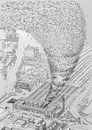 Cartoon: Hurrikan S21 (small) by Erwin Pischel tagged hurrikan,hurrican,s21,taifun,milliardenprojekt,fehlplanung,hybris,geldverschwendung,hauptbahnhof,bahnhof,zerstörung,tiefbahnhof,kopfbahnhof,stuttgart,pischel