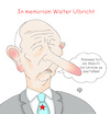 Cartoon: In memoriam Walter Ulbricht! (small) by Erwin Pischel tagged putin,überfall,ukraine,ulbricht,mauerfall,lüge,russland,angriff,truppen,kiew,moskau,panzer,raketen,feind,flüchtlinge,völkerrecht,menschenrechte,grenzverletzung,politik,waffen,streitkräfte,soldaten,flugabwehr,nato,verteidigung,donezk,luhansk,sanktionen,bodentruppen,militär,präsident,brudervolk,vertragsbruch,diktatur,osteuropa,militärmacht,krieg,täuschung,bündnisverteidigung,trugschluss,ernstfall,usa,aggression,selenskyi,biden,scholz,pischel