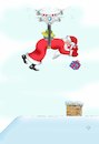 Cartoon: Niko update (small) by Erwin Pischel tagged nikolaus,niko,weihnachten,weihnachtsfest,geschenk,bescherung,christkind,heiligabend,drohne,kamin,haus,dach,guertel,muetze,stiefel,bart,handschuhe,mantel,schnee,eis,eiszapfen,winter,pischel