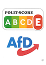 Cartoon: POLIT-SCORE (small) by Erwin Pischel tagged polit,score,nutri,lebensmittel,nährwert,nährwertkennzeichnung,farbskala,buchstaben,buchstabenskala,skala,farben,kennzeichnung,wertung,wahl,bundestagswahl,landtagswahl,kommunalwahl,wähler,wählerin,orientierung,bewusstsein,freiheitlich,demokratische,grundordnung,demokratie,grundgesetz,bundesministerium,des,innern,system,demokratiekennzeichnung,partei,afd,rechtsradikal,demokratiefeindlich,verfassungsschutz,parteienverbot,beobachtung,wahlhilfe,verfassungsfeindlich,verfassung,pischel