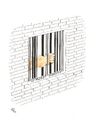 Cartoon: Prisoner of Scanner Code I (small) by Erwin Pischel tagged gefangener prisoner scanner code gefängnisfenster pischel