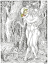 Cartoon: The Wood-Worm in the Apple (small) by Erwin Pischel tagged albrecht dürer adam and eve und eva apfel apple schlange snake dns dna gentechnologie gentechnology pischel