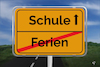 Cartoon: Unerfreuliches Verkehrsschild (small) by Erwin Pischel tagged ortsschild,ferien,schule,verkehrszeichen,verkehrsschild,pischel