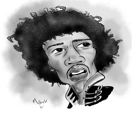 Cartoon: Jimi Hendrix (medium) by Mark Anthony Brind tagged mark,brind,jimi,hendrix,caricature
