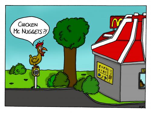 Cartoon: Chicken Mc Nuggets (medium) by spass-beiseite tagged spass,beiseite,cartoon,cartoons,comic,tagebuch,comictagebuch,comicstrips,kunst,pointe,witz,bildwitz,unterhaltung,panel,fun,illustration,design,chicken,mc,nuggets,donalds