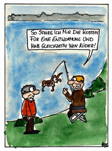 Cartoon: Entwurmung (medium) by spass-beiseite tagged entwurmung,tier,tierarzt,angeln,wasser,fisch,hund,katze,beiseite,spass,unterhaltung,panel,fun,illustration,design,pointe,kunst,comicstrips,comictagebuch,tagebuch,comic,cartoons,cartoon,witz,bildwitz