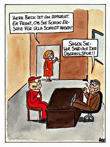 Cartoon: Ersatz für Ulla Schmidt (medium) by spass-beiseite tagged ulla,schimdt,dienstwagen,spanien,ersatz,formel,michael,schuhmacher,steinmeier,merkel,spd,kurt,beck,beiseite,spass,unterhaltung,panel,fun,illustration,design,pointe,kunst,comicstrips,comictagebuch,tagebuch,comic,cartoons,cartoon,witz,bildwitz