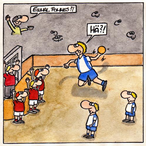 Cartoon: Pommes (medium) by spass-beiseite tagged trikot,spiel,game,passen,grätsche,pool,billiard,ball,trainer,mannschaft,team,spieler,handball,fußball,tor,sieg,niederlage,unentschieden,bundesliga,stadion,jubel,stabhochsprung,stab,höhe,springen,hoch,anlauf,weltrekord,sport,ist,mord,beiseite,spass,unterha