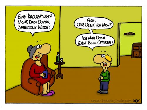 Cartoon: Seekrank (medium) by spass-beiseite tagged cartoon,cartoons,comic,tagebuch,comictagebuch,comicstrips,kunst,pointe,witz,bildwitz,unterhaltung,panel,fun,illustration,design,kreuzfahrt,see,seekrank,schiff,missverständnis,optiker,oma,kind,meer,wasser,augen,augenarzt,arzt,beiseite,spass