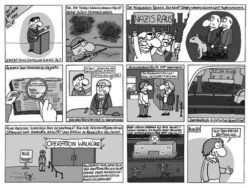 Cartoon: Zeitzeugen Episode 1 (medium) by spass-beiseite tagged cartoon,cartoons,comic,tagebuch,comictagebuch,blog,toonblog,comicstrip,kunst,pointe,spaß,witz,zeichner,jena,thüringen,grafiker,bildwitz,unterhaltung,zeichnen,panel,fun,illustration,design,spass,beiseite,zeitzeugen,nationalsozialismus