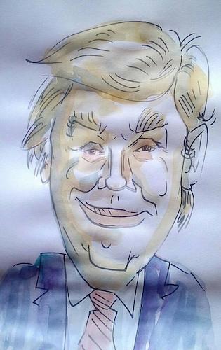 Cartoon: donald trump (medium) by kolle tagged president,usa,donald,trump,melany,buissnis
