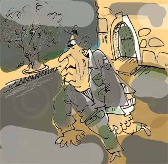 Cartoon: LEAVING HOME (medium) by kolle tagged comisc,aniime,cartoon,film