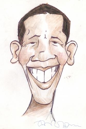 Cartoon: Barack Obama (medium) by lagunes tagged obama,president,usa