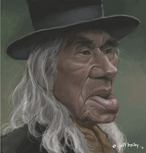 Cartoon: Chief Dan George (medium) by Jeff Bailey tagged wattie,lone