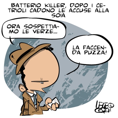 Cartoon: Batterio Killer (medium) by lelecorvi tagged soia,germogli,cetrioli,batterio