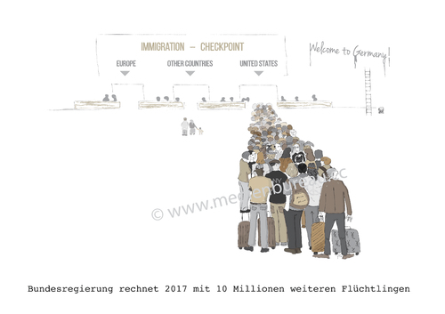 Cartoon: Deutschland nach Trump (medium) by floc tagged bamf,populismus,afd,migration,fluechtlinge,usa,uswahl,trump,donald