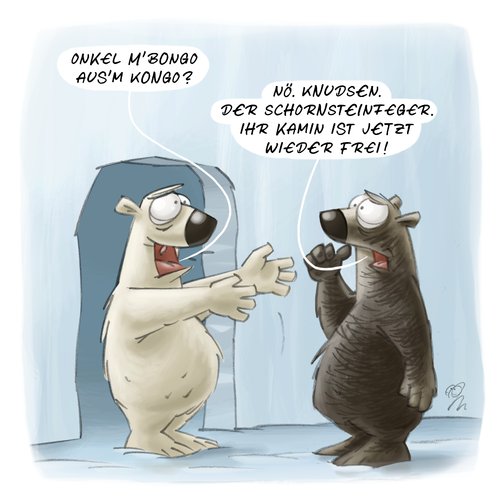 Cartoon: LACHHAFT Cartoon No. 386 (medium) by LACHHAFT tagged cartoon,comic,lachhaft,michael,mantel,witze,eisbären,arktis,onkel,kongo,schornsteinfeger,winter,verwechslung,kamin,eisbären,tiere,tier,bär,eisbär,kongo,onkel,arktis,schornsteinfeger,winter,verwechslung,kamin,braunbär,familie,ruß