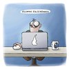 Cartoon: LACHHAFT Cartoon No. 253 (small) by LACHHAFT tagged computer apple macbook pro mbp powerbook apfel birne logo fäschung plagiat büro piranha tasse 