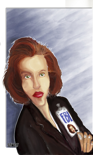 Cartoon: Gillian Anderson (medium) by sziwery tagged gillian,anderson