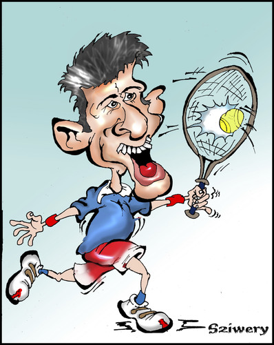 Cartoon: novak djokovic (medium) by sziwery tagged djokovic