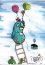Cartoon: Ballon Bird (small) by The Fatbird Conspiracy tagged aquarium,fatbird,bird,leiter,balloon,helium,himmel,fliegen