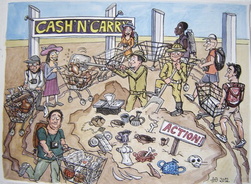 Cartoon: Archeology shopping (medium) by caknuta-chajanka tagged archeology,shopping,antique,commercial