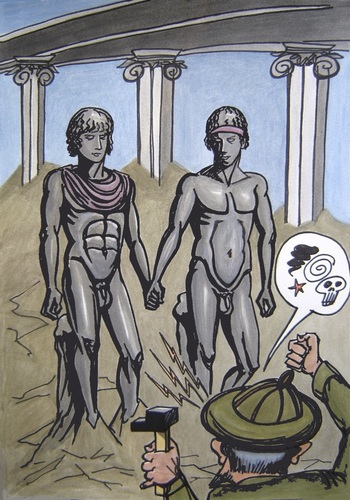Cartoon: Greek sculptures (medium) by caknuta-chajanka tagged gay,art,sculpture,arheology