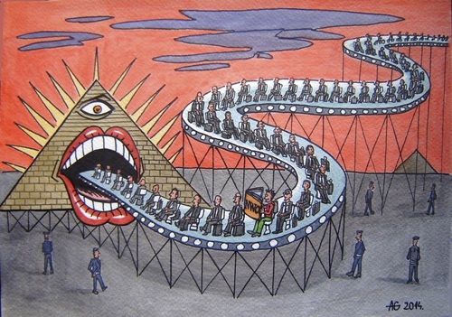 Cartoon: NWO (medium) by caknuta-chajanka tagged new,world,order