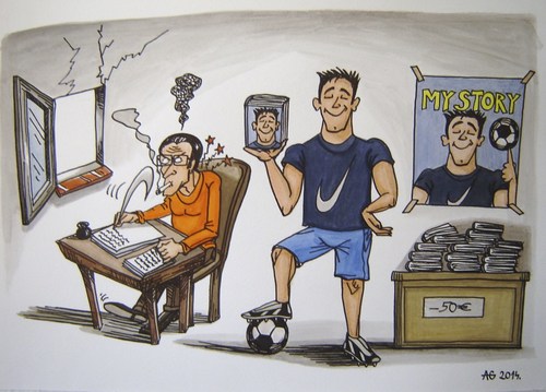 Cartoon: Writers (medium) by caknuta-chajanka tagged art,literature,sport
