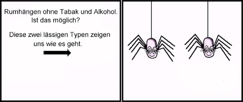 Cartoon: 2 lässige Typen (medium) by petronas tagged spinne,bertie,rumhängen,lässig,alkohol,tabak