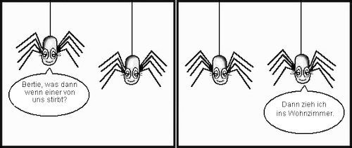 Cartoon: Gibt es ein Leben nach dem Tod? (medium) by petronas tagged bertie,spinne,tod,leben