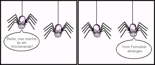Cartoon: Langeweile oder Suizid (medium) by petronas tagged spinne,bertie,wochenend,rumhängen,langeweile,fernseher