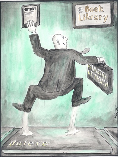Cartoon: E-book2 (medium) by ANDRZEJ PACULT tagged history,propaganda,documents,doctrine,party,news