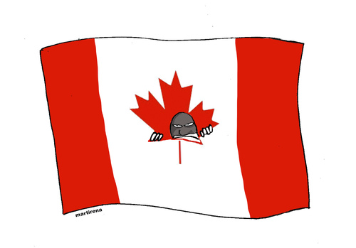 Cartoon: Canada Terrorism (medium) by martirena tagged ottawa,attak,canada,terrorism