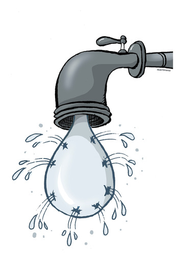 Water Leak By martirena | Politics Cartoon | TOONPOOL