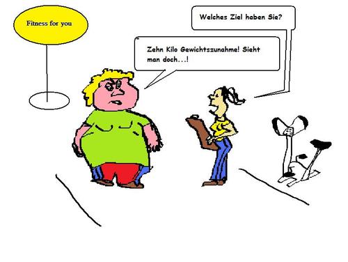 Cartoon: Fitnesscenter (medium) by tristanactor tagged fitness,fitnesscenter,fragen,dumme