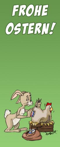 Cartoon: Happy Easter (medium) by katchina tagged ostern,hase,huhn,eier,eiersuchen