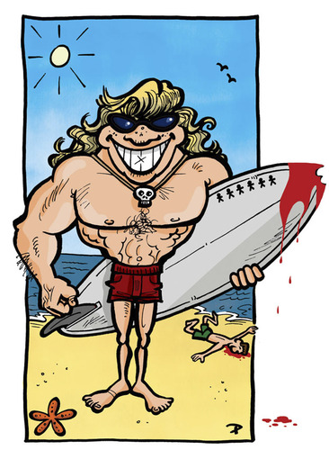 Cartoon: Hollydays (medium) by pe09 tagged surf,summer