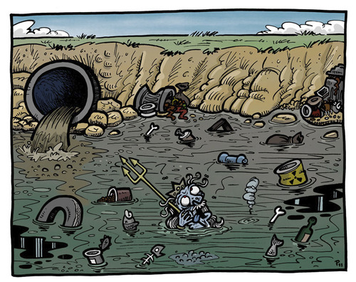 Water Polution By pe09 | Nature Cartoon | TOONPOOL