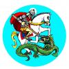 Cartoon: San Jorge (small) by Pedro Pamplona tagged dragon sant warrior