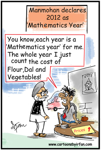 Cartoon: Mathematics year! (medium) by irfan tagged pm,indian