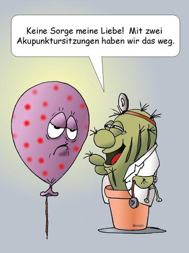 Cartoon: Akupunktur (medium) by wista tagged akupunktur,medizin,traditionelle,chinesische,alternative,methoden,heilung,krankheit,kaktus,luftballon,ballon,ball,arzt,mediziner,heilpraktiker,heilberuf,krankenhaus,praxis,hausarzt,krank,gesund,gesundheit