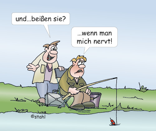 Cartoon: Anglerfreuden (medium) by wista tagged angler,angeln,angelsport,fischer,fischen,fische,see,meer,teich,angelrute,schwimmer,leine,haken,stören,fremde,verscheuchen,nerven,genervt,zuschauer,kommentare,blöde,dumme,sprüche,dummer,spruch,angelverein,verein,ruhe,entspannung,freunde,dummschwätzer